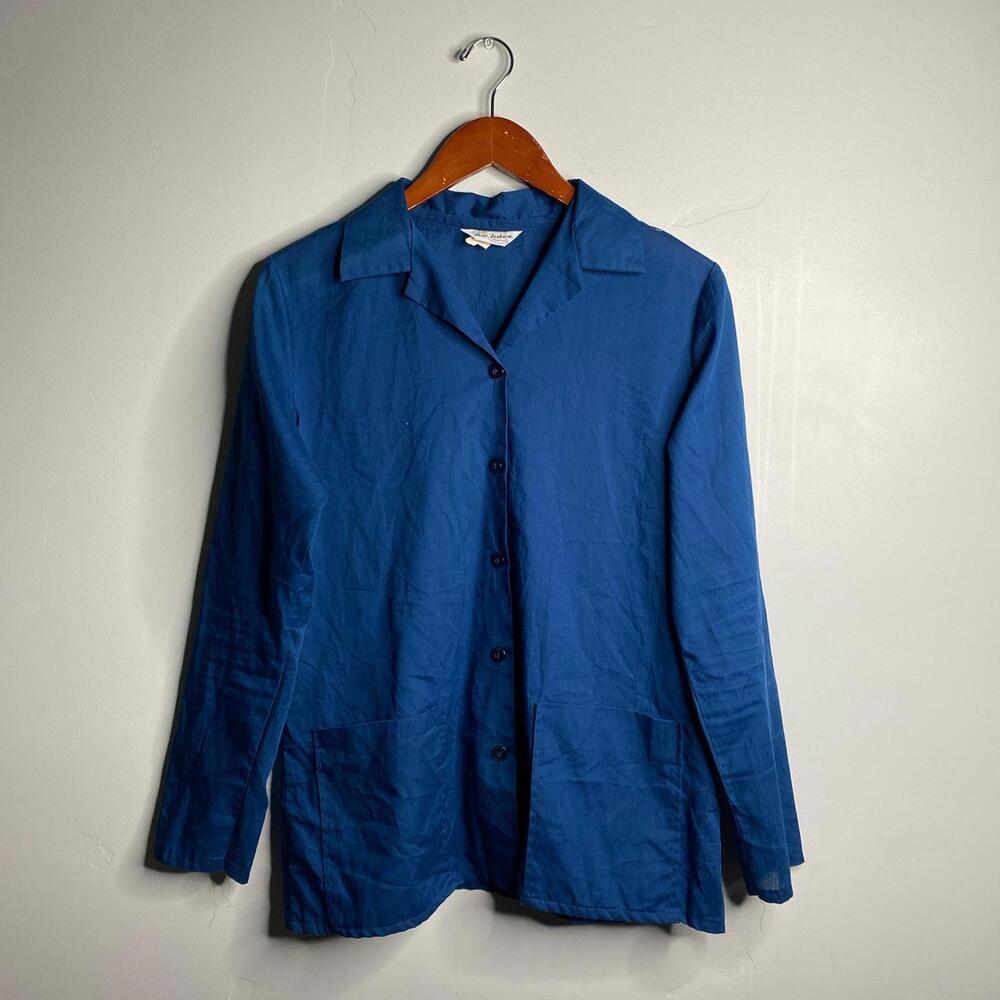 70s Vintage Navy Button Up